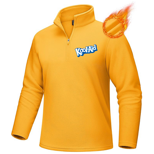 Men's kool-Aid MAGCOMSEN Men_s Quarter-Zip Pullover Polar Fleece Sweatshirt Stand Collar Long Sleeve Shirt for Men Thermal Winter Fall