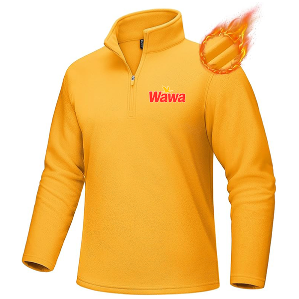 Men's  Wawa Gas Station MAGCOMSEN Men_s Quarter-Zip Pullover Polar Fleece Sweatshirt Stand Collar Long Sleeve Shirt for Men Thermal Winter Fall