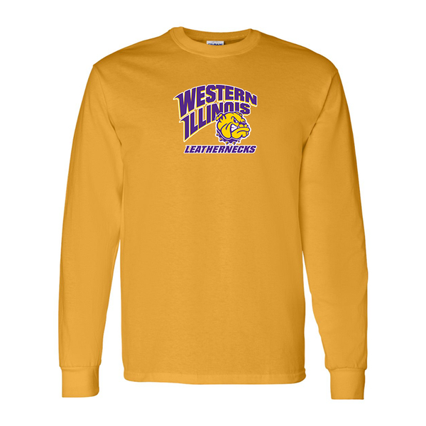 Men's Western Illinois Leathernecks Gildan Heavy Cotton Long Sleeve T-Shirt