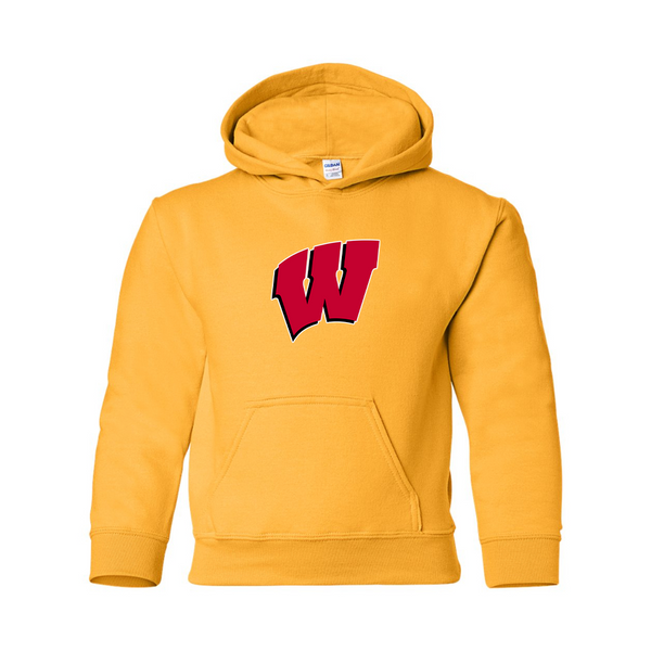 Youth  Wisconsin Badgers Gildan Heavy Blend  Hooded Sweatshirt