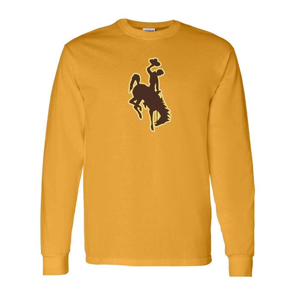 Men's  Wyoming Cowboys Gildan Heavy Cotton Long Sleeve T-Shirt