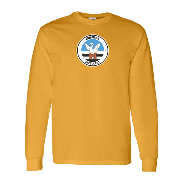 Men's Swansea City Soccer Gildan Heavy Cotton Long Sleeve T-Shirt