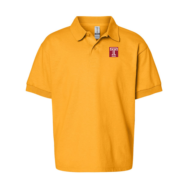 Youth Temple Owls Gildan Dry Blend Jersey Polo