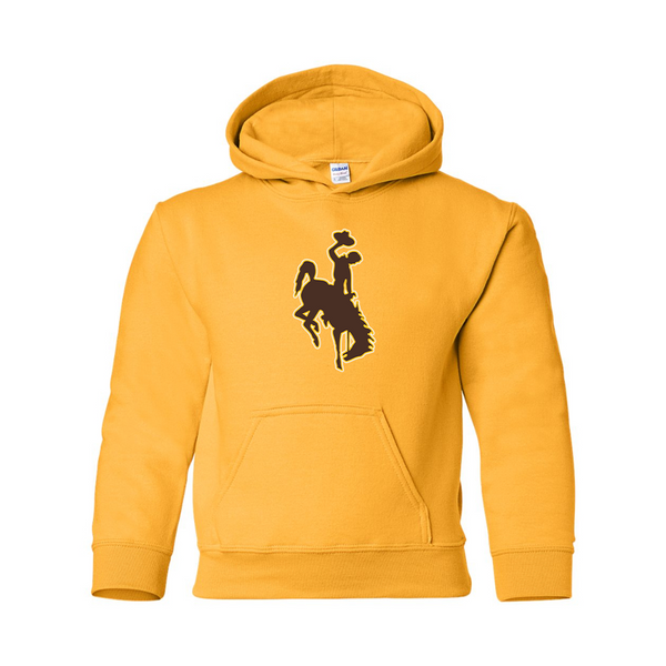 Youth   Wyoming Cowboys Gildan Heavy Blend  Hooded Sweatshirt