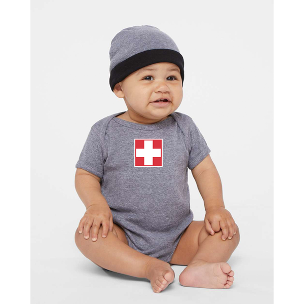 Switzerland National Football Soccer Team Rabbit Skins Infant Baby Rib Bodysuit