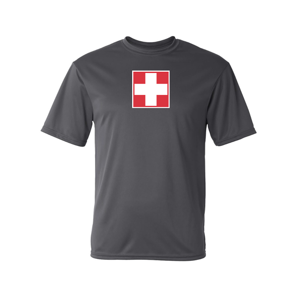 Men's Switzerland National Football Soccer Team Polyester T-Shirt