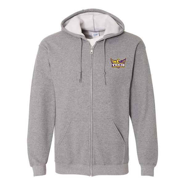 Men's Tennessee Tech Golden Eagles Gildan  Heavy Blend Full Zip Hooded Sweatshirt