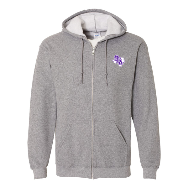 Men's Stephen F. Austin Lumberjacks  Gildan  Heavy Blend Full Zip Hooded Sweatshirt