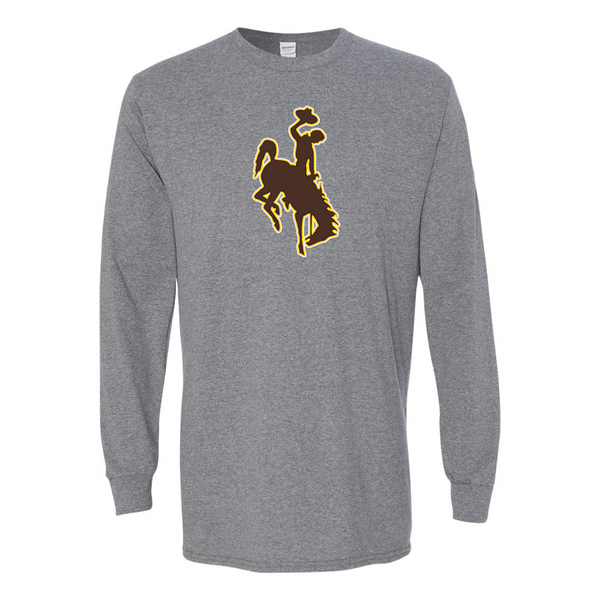 Men's  Wyoming Cowboys Gildan Heavy Cotton Long Sleeve T-Shirt