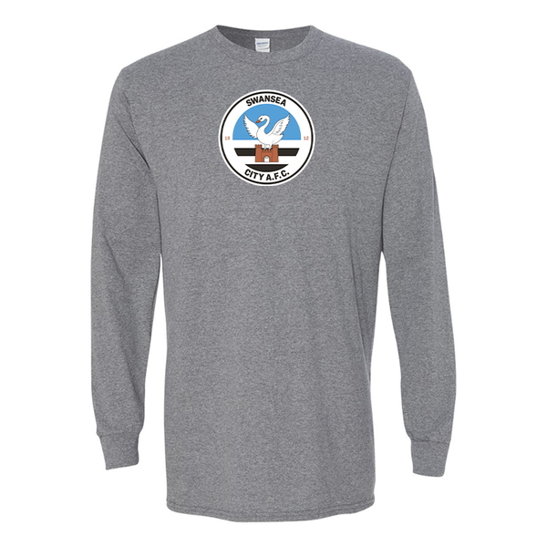 Men's Swansea City Soccer Gildan Heavy Cotton Long Sleeve T-Shirt