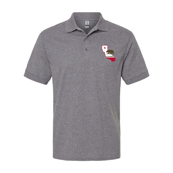 Men's California Bear Map Dry Blend Jersey Polo