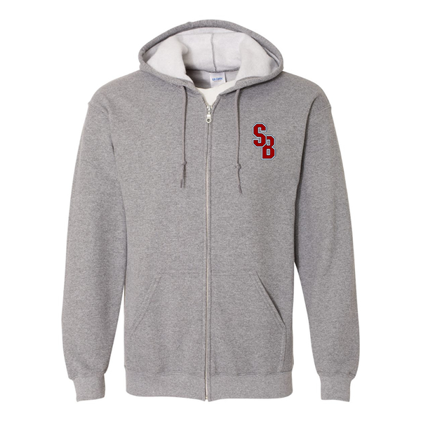 Men's Stony Brook Seawolves  Gildan  Heavy Blend Full Zip Hooded Sweatshirt