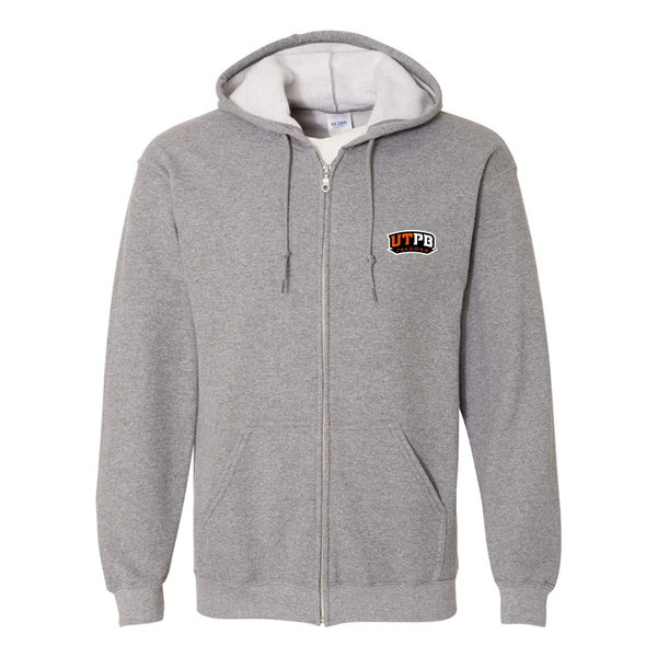 Men's UTPB Falcons Gildan  Heavy Blend Full Zip Hooded Sweatshirt