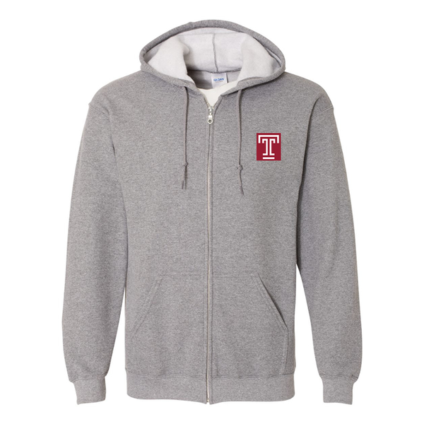 Men's Temple Owls Gildan  Heavy Blend Full Zip Hooded Sweatshirt