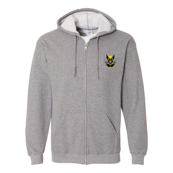 Men's Wolverine 2025 Art  Gildan  Heavy Blend Full Zip Hooded Sweatshirt