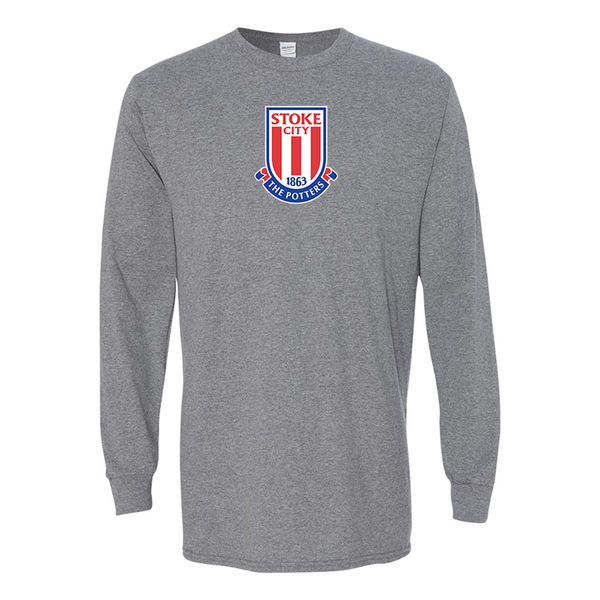 Men's Stoke City Soccer Gildan Heavy Cotton Long Sleeve T-Shirt