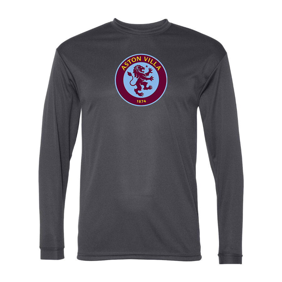 Men's Aston Villa Polyester Long Sleeve T-Shirt
