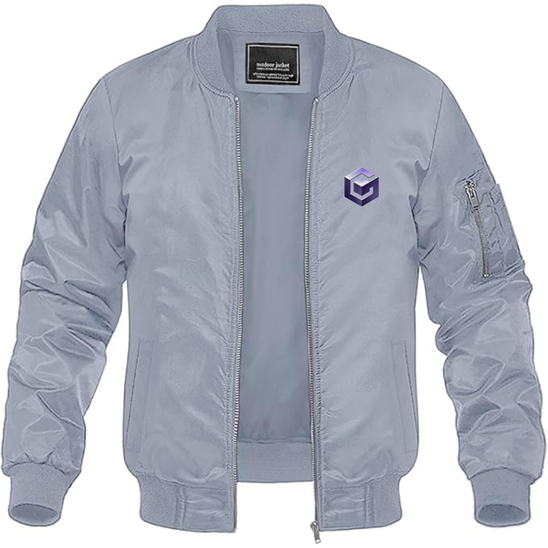 Men's Nintendo GameCube Logo Lightweight Bomber Jacket Windbreaker Softshell Varsity Jacket Coat
