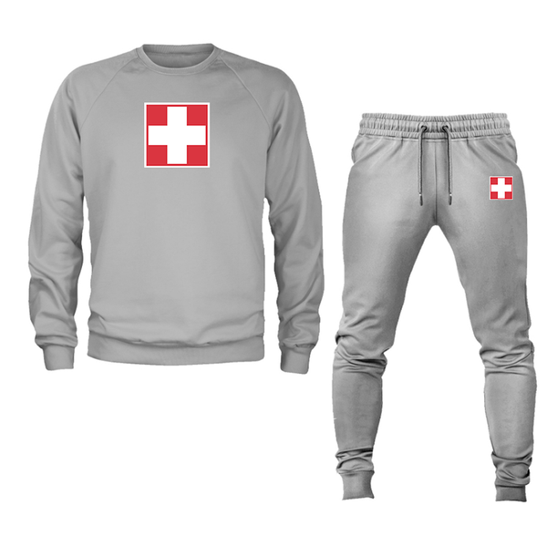 Men's Switzerland National Football Soccer Team  Crewneck Sweatshirt Joggers Suit