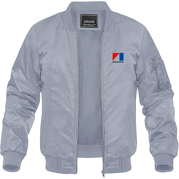 Men's AMC Logo Lightweight Bomber Jacket Windbreaker Softshell Varsity Jacket Coat