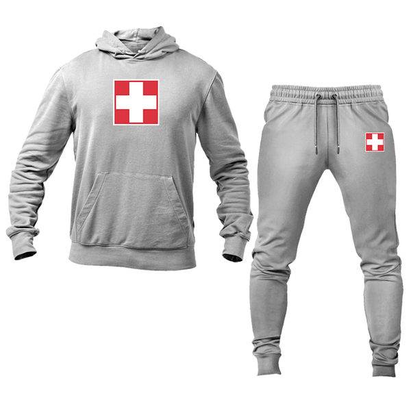 Men's Switzerland National Football Soccer Team  Hoodie Joggers Set