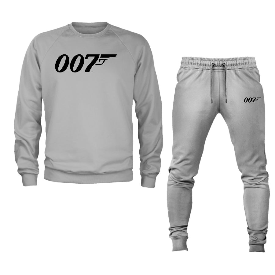 Men's 007 James Bond Movie Logo Crewneck Sweatshirt Joggers Suit