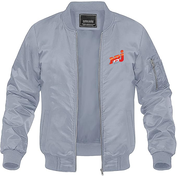 Men's NRJ 12 Logo  Lightweight Bomber Jacket Windbreaker Softshell Varsity Jacket Coat