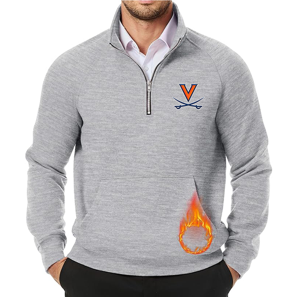 Men's Virginia Cavaliers  JMIERR Quarter Zip Pullover Heavy Sweatshirts Warm Fleece Sweatshirt Polo Shirt with Pockets