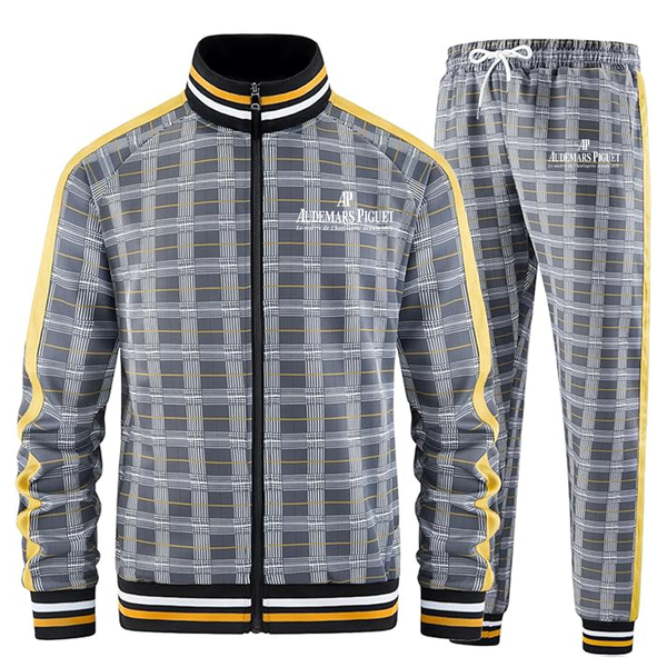 Men's Audemars-Piguet Full-zip Long Sleeve Plaid Track Jackets and Pants 2 Piece