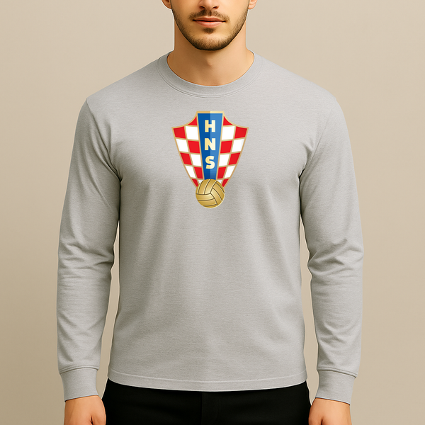 Men's Croatia National Soccer Team Long Sleeve T-Shirt