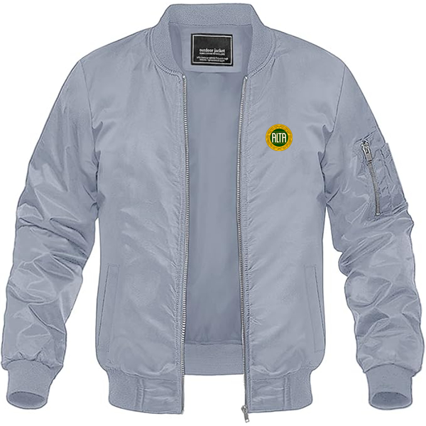 Men's Alta Automobile Logo Lightweight Bomber Jacket Windbreaker Softshell Varsity Jacket Coat