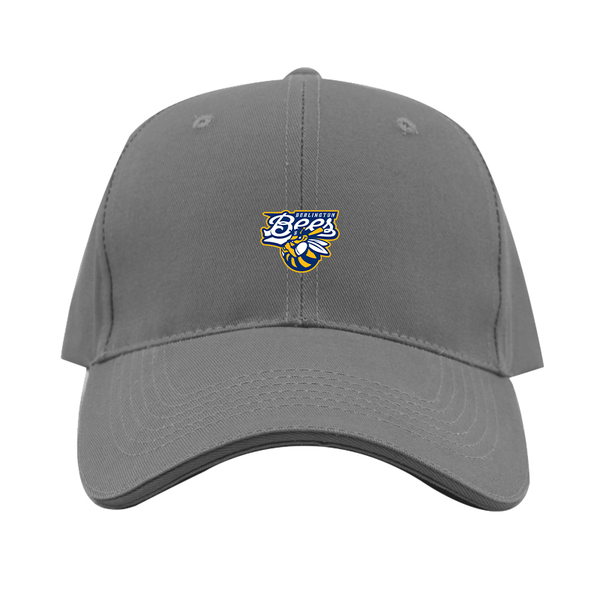 Burlington Bees   Logo  Dad Baseball Cap Hat