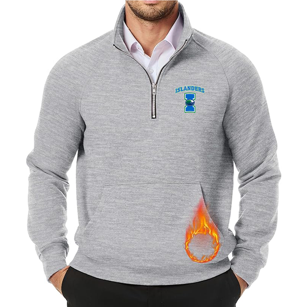 Men's Texas AM CC Islanders  JMIERR Quarter Zip Pullover Heavy Sweatshirts Warm Fleece Sweatshirt Polo Shirt with Pockets