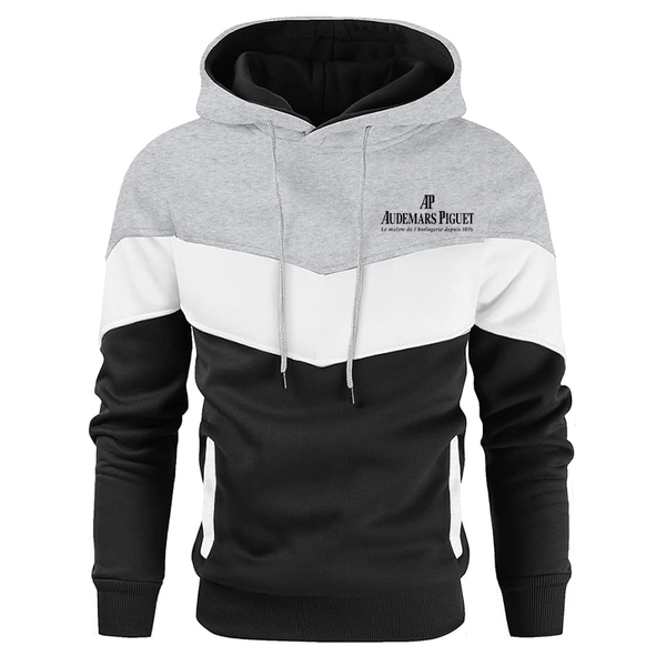 Men's Audemars-Piguet Novelty Color Block Pullover Fleece Hoodie Long Sleeve Casual