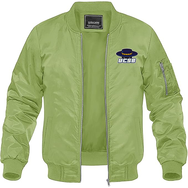 Men's UCSB Gauchos Lightweight Bomber Jacket Windbreaker Softshell Varsity Jacket Coat