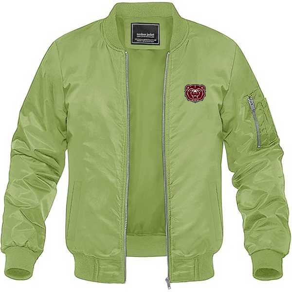 Men's Missouri State Bears Logo Lightweight Bomber Jacket Windbreaker Softshell Varsity Jacket Coat