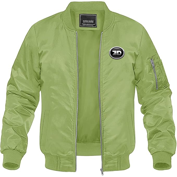 Men's Zhidou  Logo Lightweight Bomber Jacket Windbreaker Softshell Varsity Jacket Coat