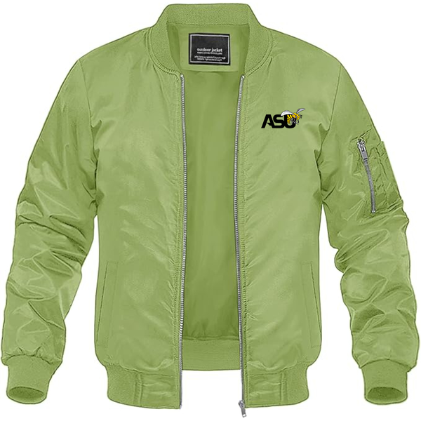 Men's Alabama State Hornets  Lightweight Bomber Jacket Windbreaker Softshell Varsity Jacket Coat