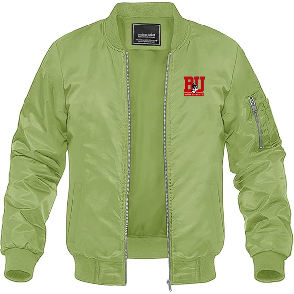 Men's Boston University Terriers Lightweight Bomber Jacket Windbreaker Softshell Varsity Jacket Coat
