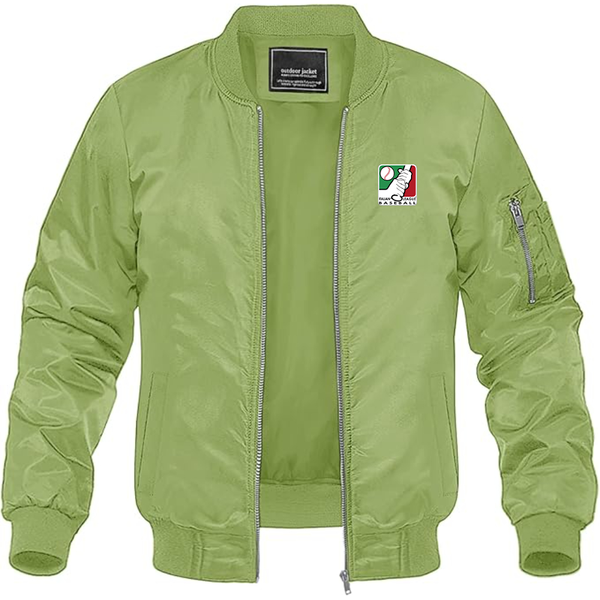 Men's  Italian Baseball League Logo Lightweight Bomber Jacket Windbreaker Softshell Varsity Jacket Coat