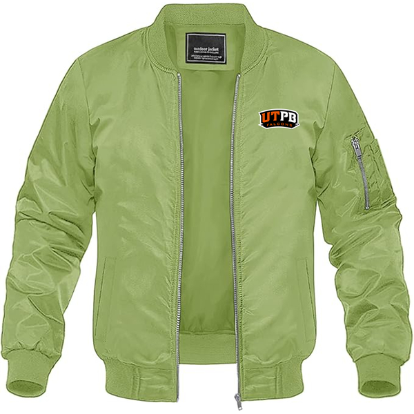 Men' UTRGV Vaqueros Lightweight Bomber Jacket Windbreaker Softshell Varsity Jacket Coat