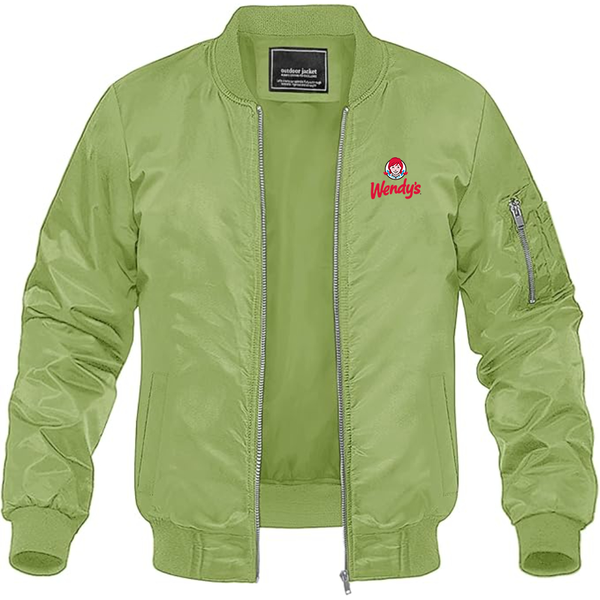 Men's  Wendy_s  Lightweight Bomber Jacket Windbreaker Softshell Varsity Jacket Coat