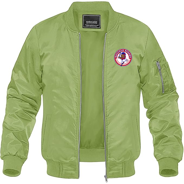 Men's Buffalo Bisons Logo Lightweight Bomber Jacket Windbreaker Softshell Varsity Jacket Coat