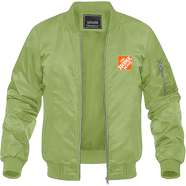 Men's The Home Depot Lightweight Bomber Jacket Windbreaker Softshell Varsity Jacket Coat