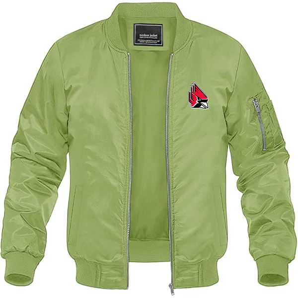 Men's  Ball State Cardinals Lightweight Bomber Jacket Windbreaker Softshell Varsity Jacket Coat
