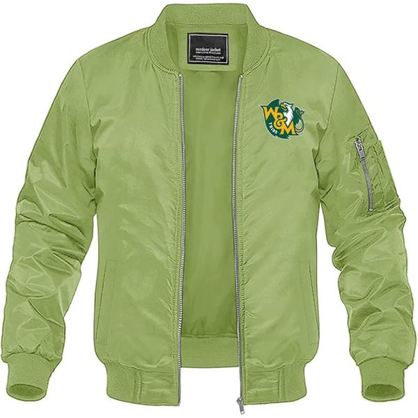 Men's  William and Mary Tribe Lightweight Bomber Jacket Windbreaker Softshell Varsity Jacket Coat