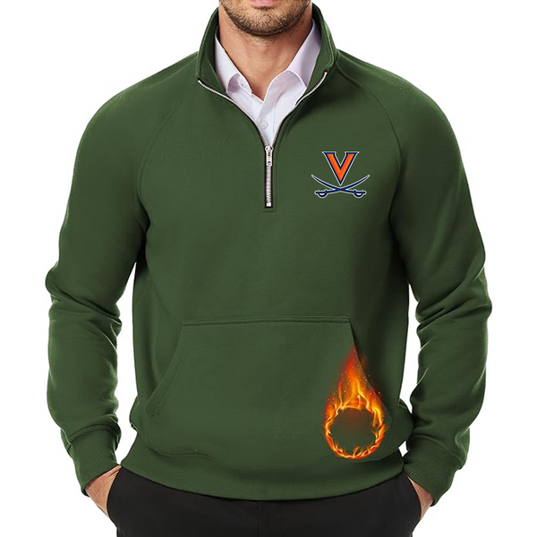 Men's Virginia Cavaliers  JMIERR Quarter Zip Pullover Heavy Sweatshirts Warm Fleece Sweatshirt Polo Shirt with Pockets