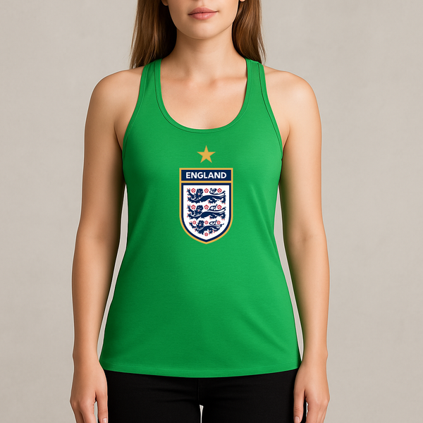Women's England National Soccer Team  Racerback Tank Top