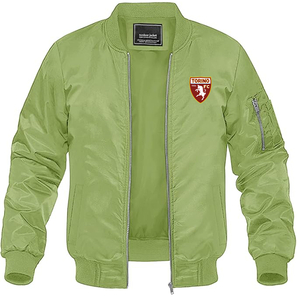 Men's Torino Soccer   Lightweight Bomber Jacket Windbreaker Softshell Varsity Jacket Coat