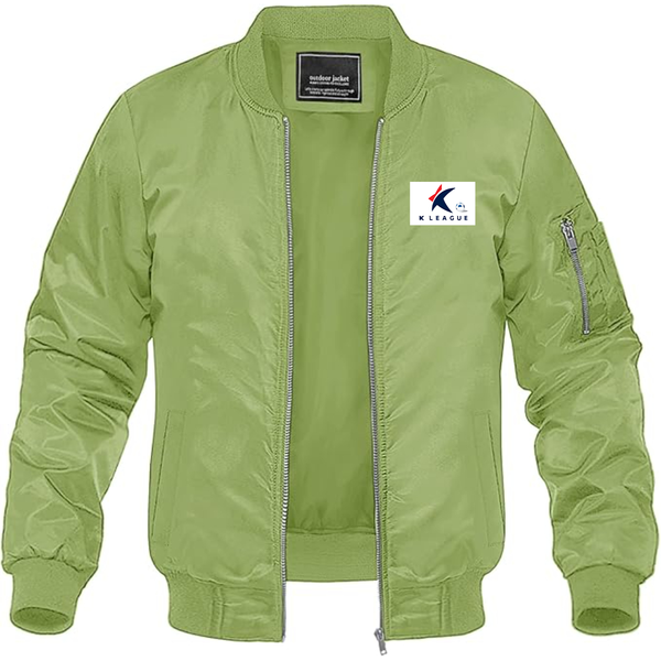 Men's  K League  Logo Lightweight Bomber Jacket Windbreaker Softshell Varsity Jacket Coat